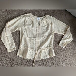Cream Long Sleeve Blouse